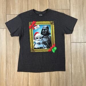 Star Wars Christmas Shirt Men’s Medium Darth Vader Stormtrooper Holiday Tee